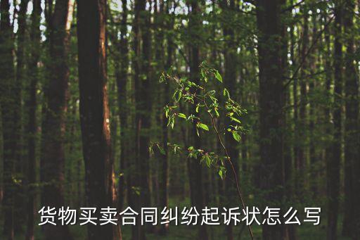 貨物買賣合同糾紛起訴狀怎么寫