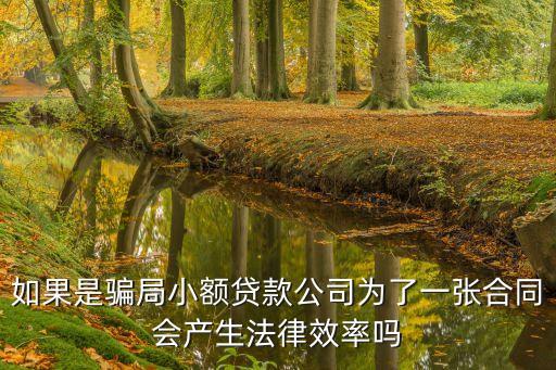 如果是騙局小額貸款公司為了一張合同會產(chǎn)生法律效率嗎