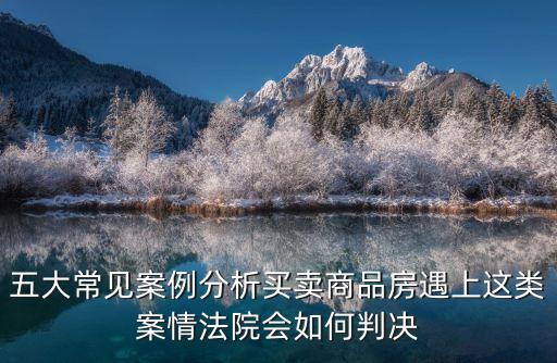 五大常見案例分析買賣商品房遇上這類案情法院會如何判決