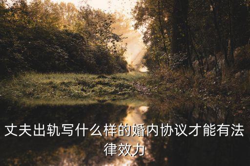 丈夫出軌寫什么樣的婚內(nèi)協(xié)議才能有法律效力