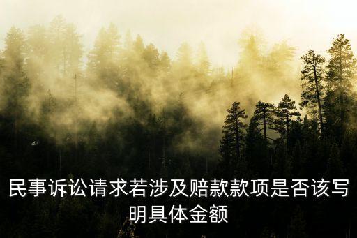 起訴書要寫賠償金額嗎，民事訴訟請求若涉及賠款款項是否該寫明具體金額