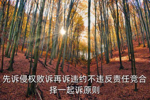 先訴侵權(quán)敗訴再訴違約不違反責(zé)任競合擇一起訴原則