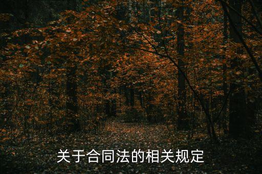 關(guān)于合同方面的法律，法律合同方面