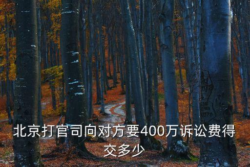 北京打官司向?qū)Ψ揭?00萬訴訟費(fèi)得交多少
