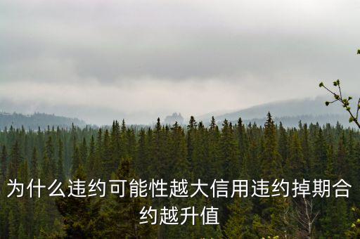 為什么違約可能性越大信用違約掉期合約越升值