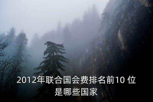 2012年聯(lián)合國(guó)會(huì)費(fèi)排名前10 位是哪些國(guó)家
