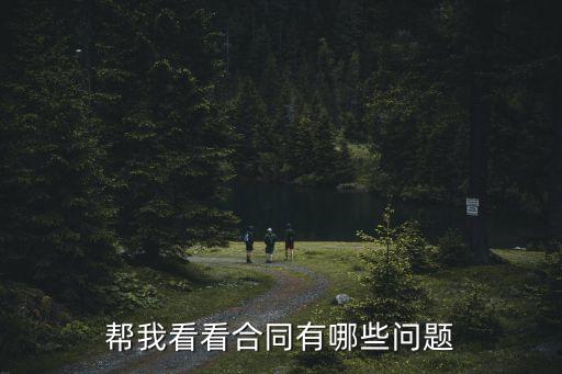 幫忙看合同的，幫我看看合同有哪些問題