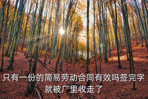 一份簡(jiǎn)易的勞動(dòng)合同，簡(jiǎn)易勞動(dòng)合同