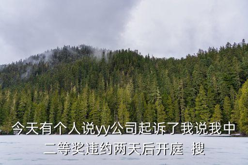 今天有個人說yy公司起訴了我說我中二等獎違約兩天后開庭  搜