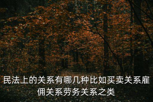 常見的民事法律關(guān)系有哪幾種方式，民法上的關(guān)系有哪幾種比如買賣關(guān)系雇傭關(guān)系勞務(wù)關(guān)系之類