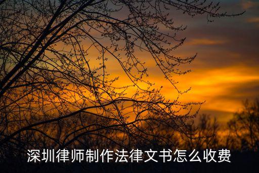 深圳律師制作法律文書(shū)怎么收費(fèi)