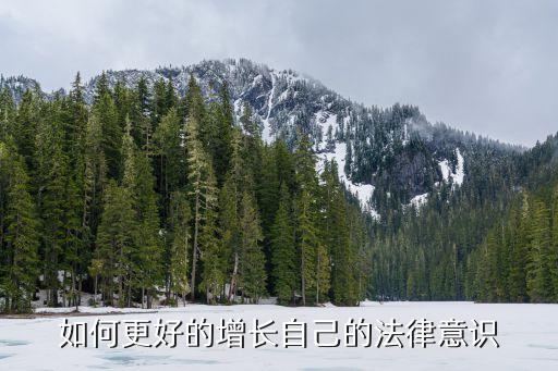 如何更好的增長自己的法律意識(shí)