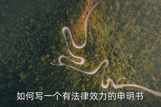 如何寫一個有法律效力的申明書