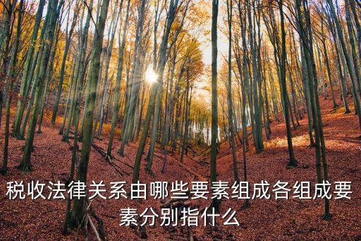 稅收法律關系的構成要素包括，稅法構成要素