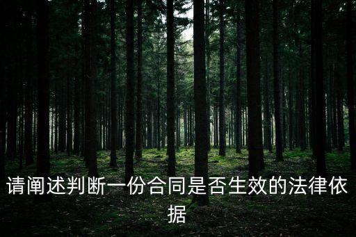 請闡述判斷一份合同是否生效的法律依據(jù)