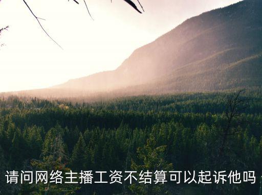 請問網(wǎng)絡主播工資不結算可以起訴他嗎