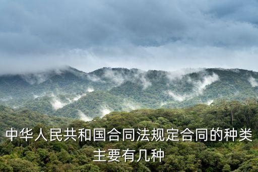 中華人民共和國合同法規(guī)定合同的種類主要有幾種