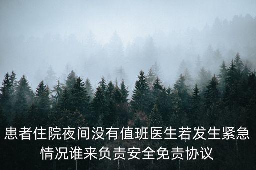 患者住院夜間沒有值班醫(yī)生若發(fā)生緊急情況誰來負(fù)責(zé)安全免責(zé)協(xié)議