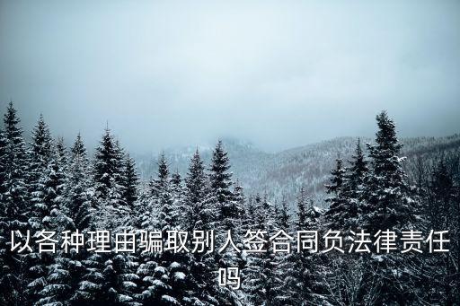以各種理由騙取別人簽合同負(fù)法律責(zé)任嗎