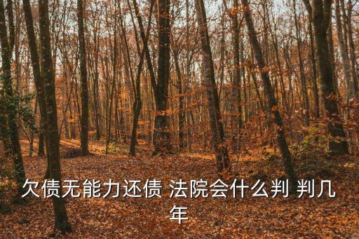 欠債無能力還債 法院會什么判 判幾年