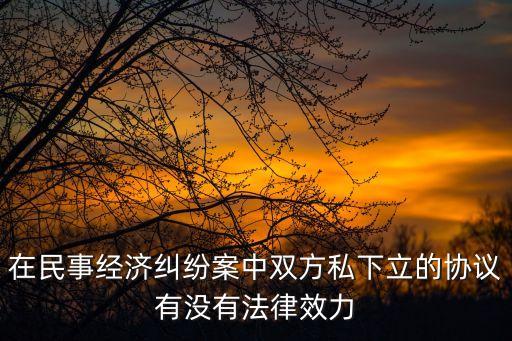 民事糾紛私了協(xié)議書有法律效應嗎，私下寫的賠償協(xié)議書有法律效益嗎