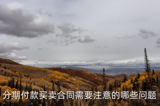 分期付款買賣合同需要注意的哪些問題