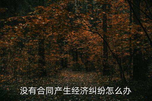 無(wú)合同合作產(chǎn)生糾紛怎么辦理，沒(méi)有合同產(chǎn)生經(jīng)濟(jì)糾紛怎么辦