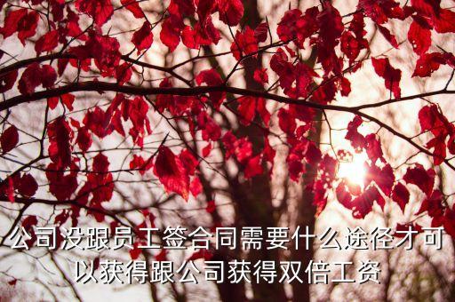 公司沒跟員工簽合同需要什么途徑才可以獲得跟公司獲得雙倍工資