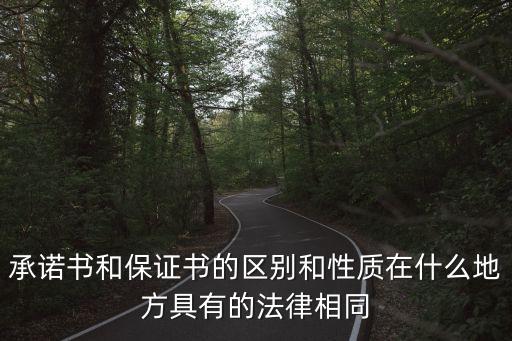 承諾書和保證書的區(qū)別和性質(zhì)在什么地方具有的法律相同