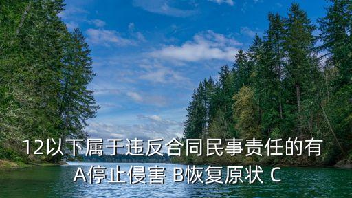12以下屬于違反合同民事責(zé)任的有  A停止侵害 B恢復(fù)原狀 C