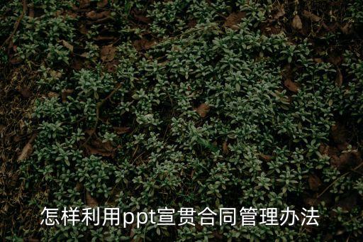 合同管理培訓(xùn)課件ppt，怎樣利用ppt宣貫合同管理辦法