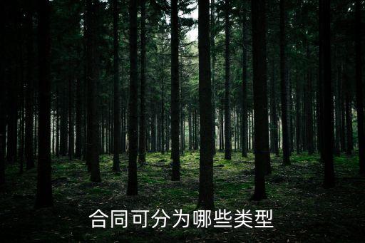 合同關(guān)系分類，合同法法律關(guān)系的分類