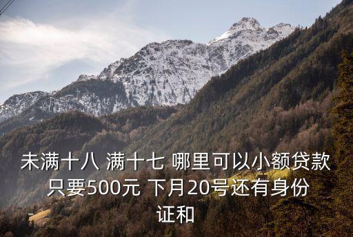 未滿(mǎn)十八 滿(mǎn)十七 哪里可以小額貸款 只要500元 下月20號(hào)還有身份證和