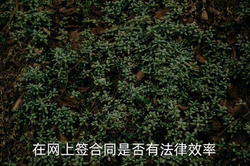 網(wǎng)簽有法律效力嗎，請問網(wǎng)上簽的合同具有法律效應嗎
