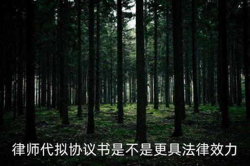 律師代擬協(xié)議書是不是更具法律效力