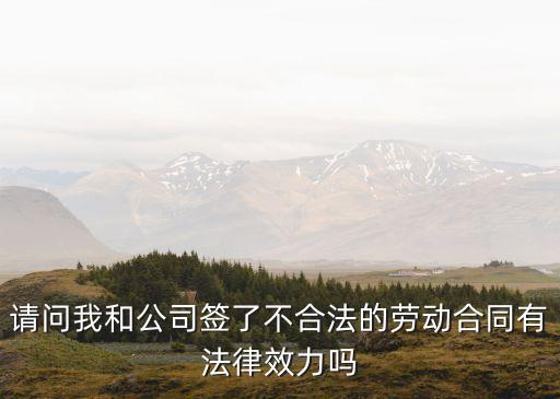 請問我和公司簽了不合法的勞動(dòng)合同有法律效力嗎