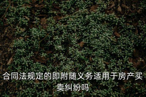 合同法規(guī)定的即附隨義務(wù)適用于房產(chǎn)買賣糾紛嗎