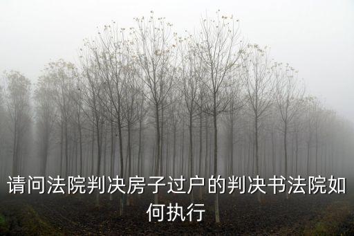 請問法院判決房子過戶的判決書法院如何執(zhí)行