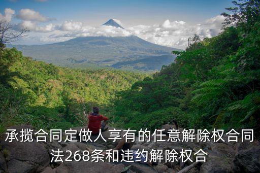 民法典的任意解除權(quán)，承攬合同定做人享有的任意解除權(quán)合同法268條和違約解除權(quán)合