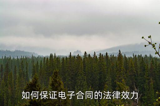 電子合同如何訂立法律效力，如何保證電子合同的法律效力
