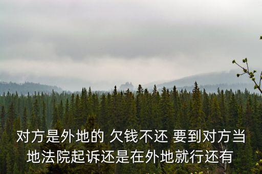 對(duì)方是外地的 欠錢不還 要到對(duì)方當(dāng)?shù)胤ㄔ浩鹪V還是在外地就行還有