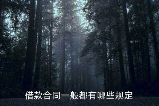 借款合同一般都有哪些規(guī)定