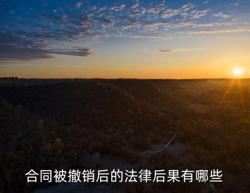 合同撤銷的法律后果有哪些，合同被撤銷后的法律后果有哪些