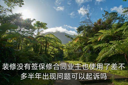 裝修沒(méi)有合同可以起訴嗎，裝修沒(méi)有簽保修合同業(yè)主也使用了差不多半年出現(xiàn)問(wèn)題可以起訴嗎