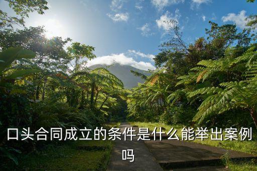 口頭合同成立條件，口頭約定具備什么樣的證據(jù)或條件才成立起法律效力具備怎么樣的