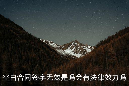 空白合同簽字無(wú)效是嗎會(huì)有法律效力嗎