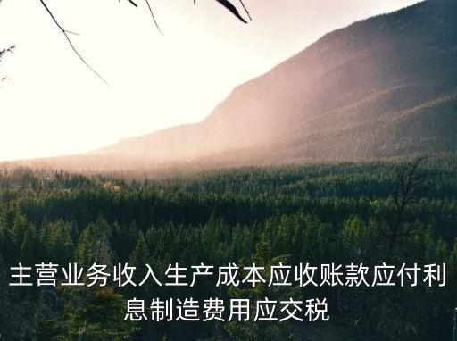 主營業(yè)務(wù)收入生產(chǎn)成本應(yīng)收賬款應(yīng)付利息制造費用應(yīng)交稅