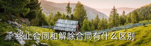 終止合同和解除合同有什么區(qū)別