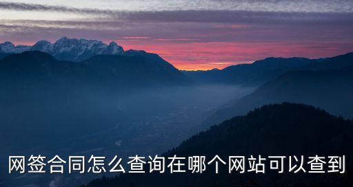 網(wǎng)簽合同怎么查詢在哪個網(wǎng)站可以查到