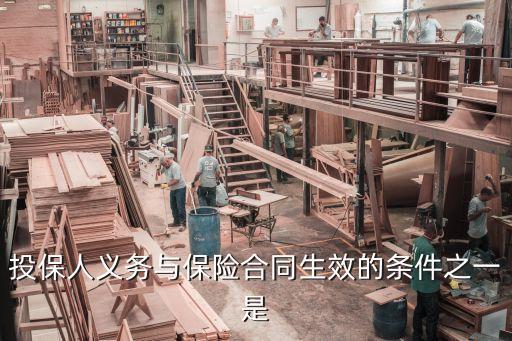 保險合同有效的條件，投保人義務(wù)與保險合同生效的條件之一是